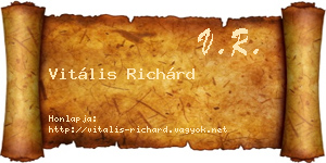Vitális Richárd névjegykártya